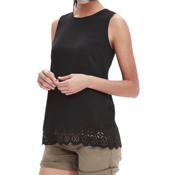 Banana Republic Laser Cut Sleeveless Blouse - Picture 1 of 5